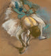 Danseuse attachant son chausson - Edgar Degas — weergave van het kunstwerk