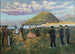 Dans van de Baskische viering dans in El Antiguo, San Sebastián - Darío de Regoyos — weergave van het kunstwerk