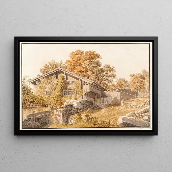 Uranian Farm Painting - David Alois Schmid — framed artwork on a wall