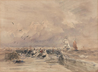 David Cox - Dieppe Pier Stiff Breeze.webp