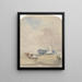 Studie van de zee met een zeilboot en een roeiboot Hulk - David Cox — ingelijst kunstwerk aan de muur