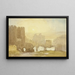 Sunrise over Conway Castle - David Cox — framed artwork on a wall
