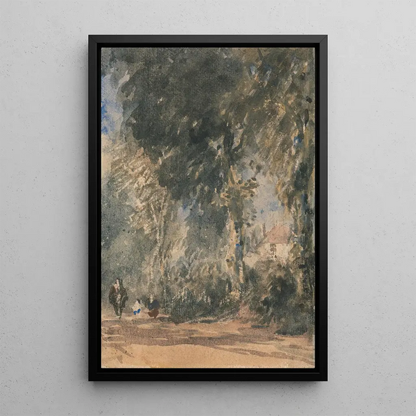 De poorten van de abdij die uitkijken op het huis van Greenfield - David Cox — ingelijst kunstwerk aan de muur