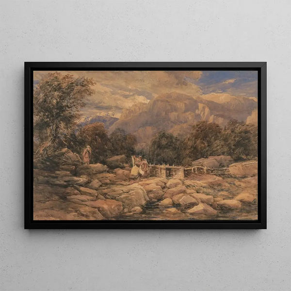 De zalmtang - David Cox — ingelijst kunstwerk aan de muur