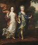 Charles XII (1682-1718), koning van Zweden, en Hedvig Sofia (1681-1708), prinses van Zweden - David Klöcker Ehrenstrahl — weergave van het kunstwerk