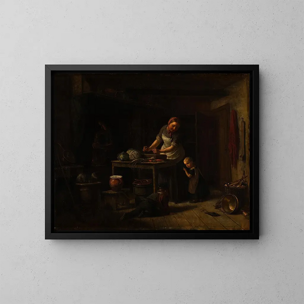 Interior kitchen painting - David Monies — framed artwork on a wall