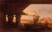 Egyptisch landschap schilderij met ver uitzicht op de piramides - David Roberts — weergave van het kunstwerk