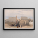 Groot schilderij van de grote ingang van de tempel van Luxor - David Roberts — ingelijst kunstwerk aan de muur
