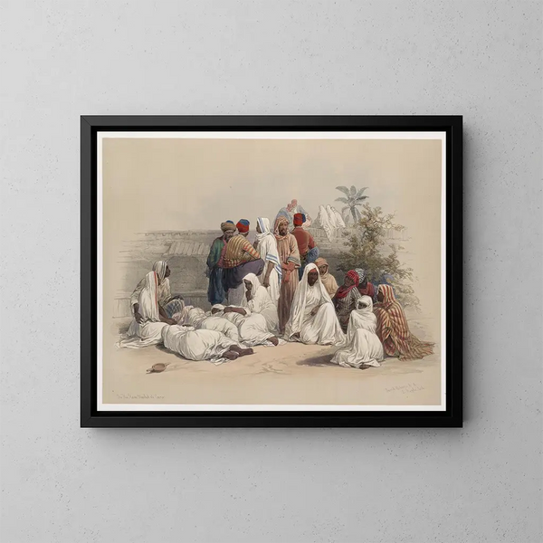 In de slavernijmarkt in Caïro - David Roberts — ingelijst kunstwerk aan de muur