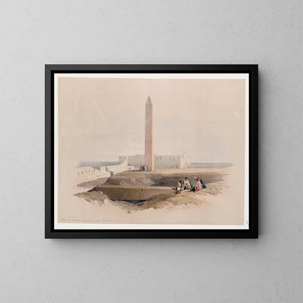 van het Alexandrijnse obelisk, algemeen bekend als de Cléopâtre-naald - David Roberts — ingelijst kunstwerk aan de muur