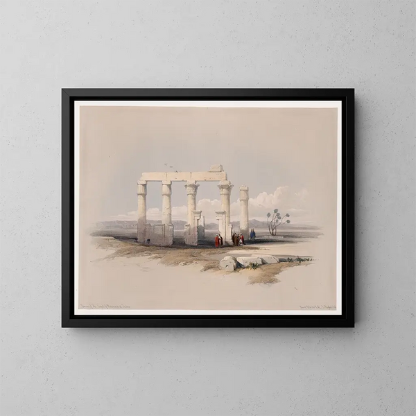 Restanten van de tempel van Medamout in Thebe - David Roberts — ingelijst kunstwerk aan de muur