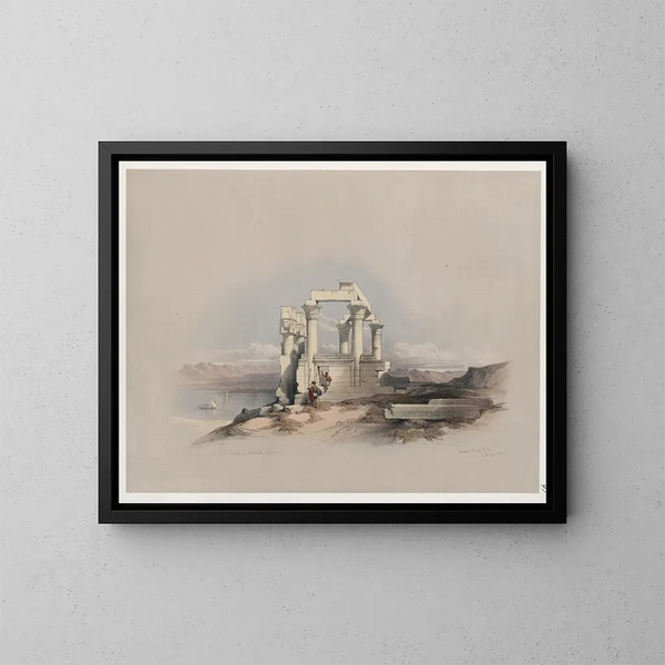 Ruïnes van de tempel van Kardeseh Qirts in Nubië - David Roberts — ingelijst kunstwerk aan de muur