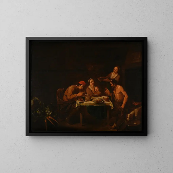 The Satyr and the Peasants - David Ryckaert III — framed artwork on a wall