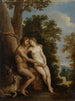 Adam en Eva in het paradijs - David Teniers de Jonge — weergave van het kunstwerk