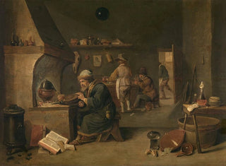 Alchemist - David Teniers de Jonge — weergave van het kunstwerk