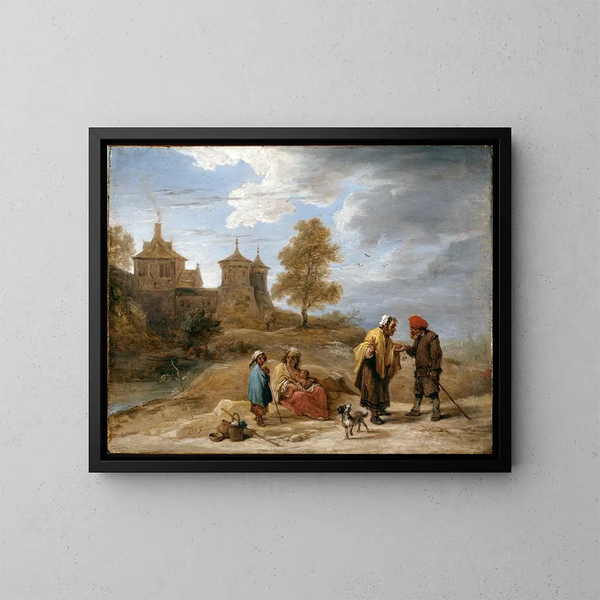Gitanes dans un paysage - David Teniers le Jeune — framed artwork on a wall
