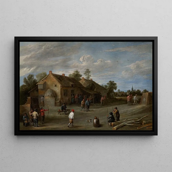 De boogschutters - David Teniers de Jonge — ingelijst kunstwerk aan de muur