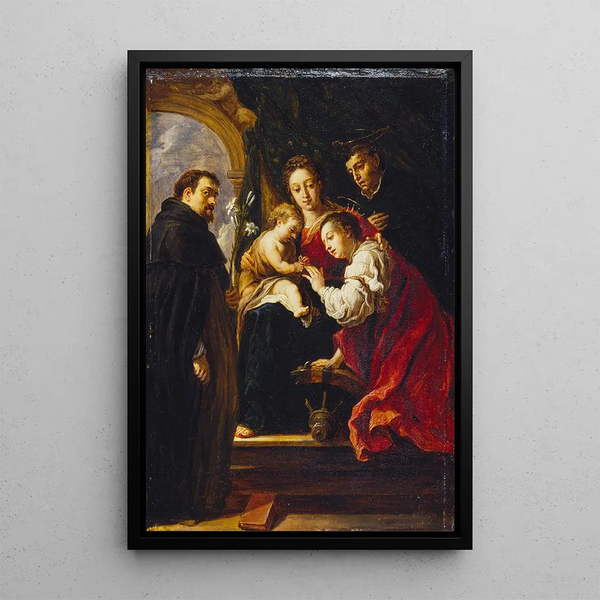 Reproduction of the painting The Mystic Marriage of Saint Catherine after Fetti - David Teniers the Younger