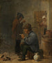 van Twee boeren rokend bij houtvuur - David Teniers de Jonge — weergave van het kunstwerk