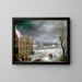Winter scène met een man die een varken doodt - David Teniers de Jonge — ingelijst kunstwerk aan de muur