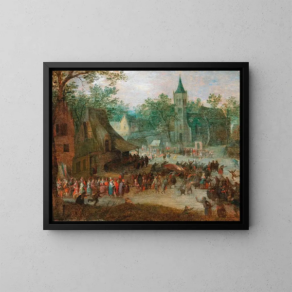 A village fair - David Vinckboons — framed artwork on a wall