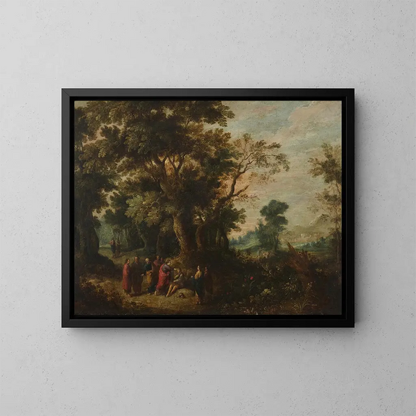 The Christ healing the blind - David Vinckboons — framed artwork on a wall