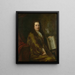Portrait painting of Caspar Commelin, bookseller, newspaper publisher, and author of the official history of Amsterdam. Description of Amsterdam, 1693. - David van der Plas — framed artwork on a wall