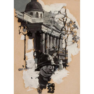 Dean Cornwell - Policeman with Parliamentary Building.webp