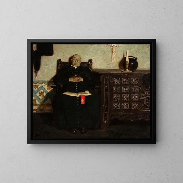 priester in een Spaanse stad - Dean Cornwell — ingelijst kunstwerk aan de muur