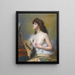 Meis met roos - Delphin Enjolras — ingelijst kunstwerk aan de muur