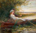 Twee Figuren in een Boot - Charles James Lewis — weergave van het kunstwerk