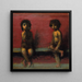 Twee kinderen zittend - Hans Von Mares — ingelijst kunstwerk aan de muur