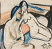 Twee vrouwen zittend in een studio - Ernst Ludwig Kirchner — weergave van het kunstwerk