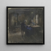 Two women reading in a room - Ferdinand Balzer — framed artwork on a wall