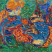 van twee meisjes die met katten spelen - Ernst Ludwig Kirchner — weergave van het kunstwerk
