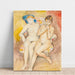 Reproductie van het schilderij van twee meisjes op een stoel - Nils Dardel