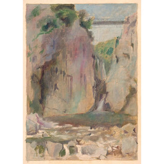 Dezider Czlder - Landscape with a Waterfall.webp