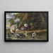 Twee eenden met hun kleintjes aan de waterkant - Dirck Dalens III — ingelijst kunstwerk aan de muur