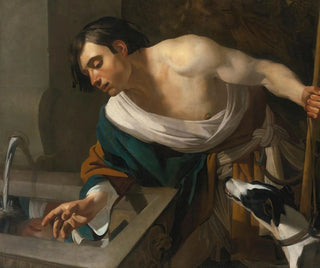 Dirck Van Baburen - Narcissus Gazing At His Reflection.webp