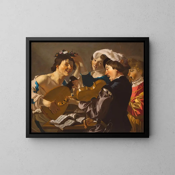 The Concert - Dirck van Baburen — framed artwork on a wall