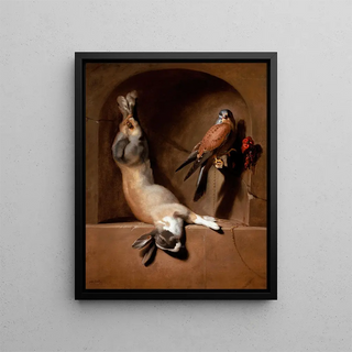 Dirck de Bray - Still Life with Dead Hare and Falcon in a Niche.webp