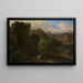 Landschapsschilderij met een jachtscène - Dirk Maas — ingelijst kunstwerk aan de muur