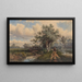 Landschap met koeien en water - Dirk Van Lokhorst — ingelijst kunstwerk aan de muur
