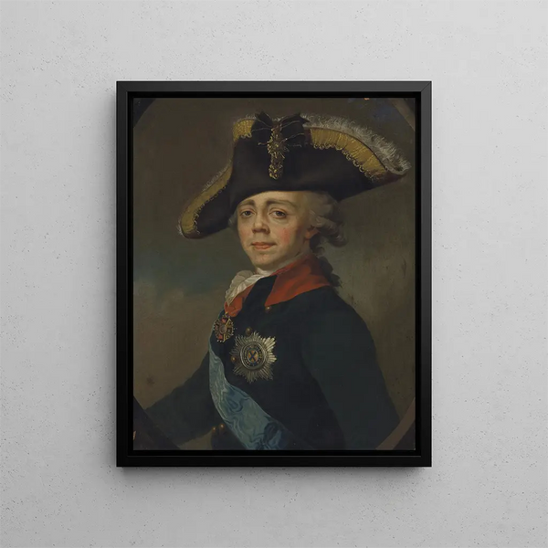 Portrait of Emperor Paul I 1754-1801 - Dmitry Levitsky — framed artwork on a wall