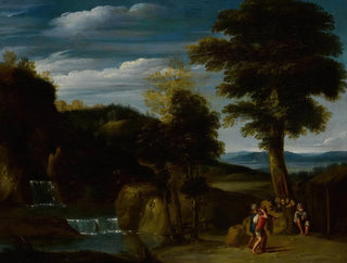 Landschap met een kluizenaar - Domenichino — weergave van het kunstwerk