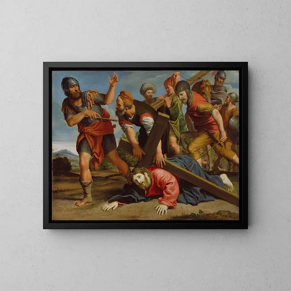 The Way of the Calvary - Domenichino — framed artwork on a wall