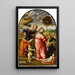 The Virgin Mary, Saint Joseph, the little Baptiste, and an angel adoring the Child Christ L'Adoration Feigen - Domenico Beccafumi — framed artwork on a wall