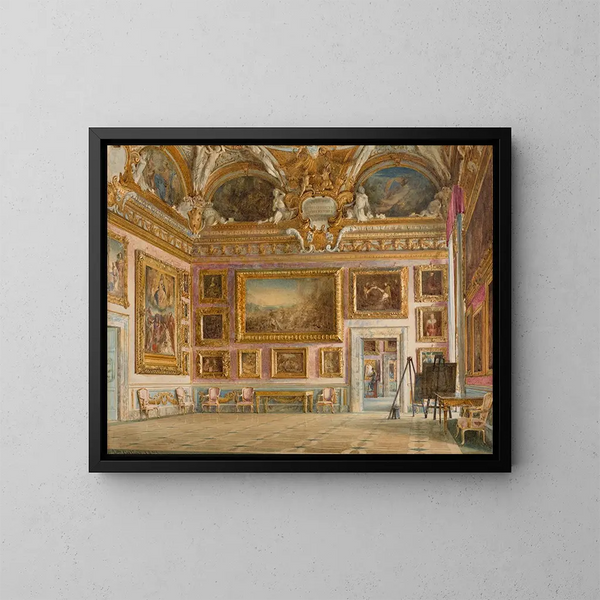 Binnenkant van het Palazzo Pitti in Florence, Zaal van Saturnus - Domenico Caligo — ingelijst kunstwerk aan de muur