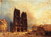 Uitzicht op de voorplein van Notre-Dame - Domenico Ferri — weergave van het kunstwerk