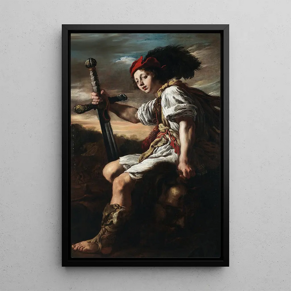 Reproduction of the painting David with the Head of Goliath - Domenico Fetti